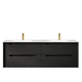 Otti Byron Wall Hung Vanity 1500mm Black Oak w/ Ceramic Top BY1500BCT