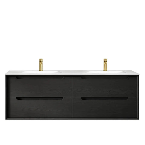 Otti Byron Wall Hung Vanity 1500mm Black Oak w/ Ceramic Top BY1500BCT