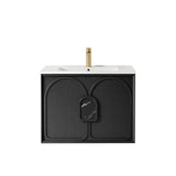 Otti Laguna Mk II Wall Hung Cabinet Only 750mm Black Oak LGM750B