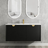 Otti Marlo Wall Hung Vanity 1200mm Matte Black w/ Ceramic Top MA1200BCT