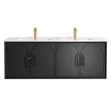 Otti Laguna Mk II Wall Hung Vanity 1500mm Black Oak w/ Ceramic Top LGM1500BCT