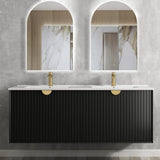 Otti Marlo Wall Hung Vanity 1500mm Matte Black w/ Ceramic Top MA1500BCT