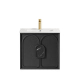 Otti Laguna Mk II Wall Hung Cabinet Only 600mm Black Oak LGM600B