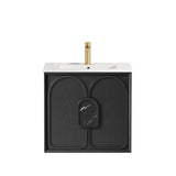 Otti Laguna Mk II Wall Hung Vanity 600mm Black Oak w/ Ceramic Top LGM600BCT