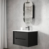 Otti Byron Wall Hung Vanity 750mm Black Oak w/ Ceramic Top BY750BCT
