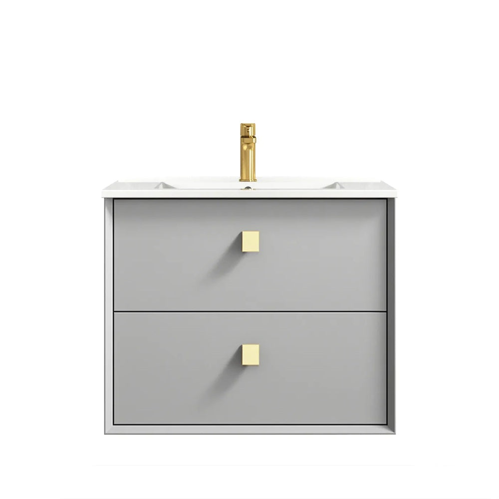 Otti Boston Wall Hung Vanity 600mm Light Grey / White Top BS600LGCT