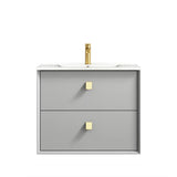 Otti Boston Wall Hung Vanity 600mm Light Grey / White Top BS600LGCT
