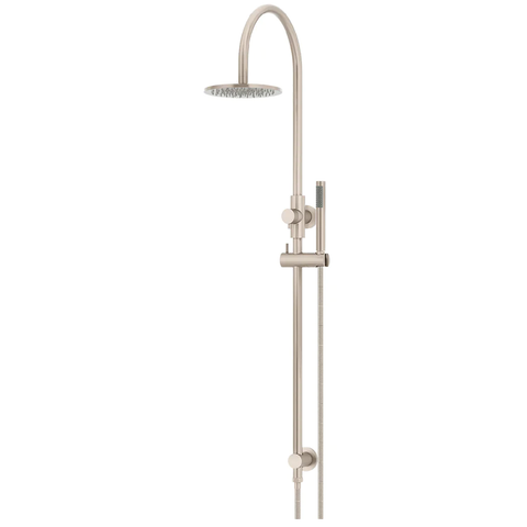 Meir Round Overhead Shower Rail - Single Function Hand Shower Set Champagne MZ0904-R-CH