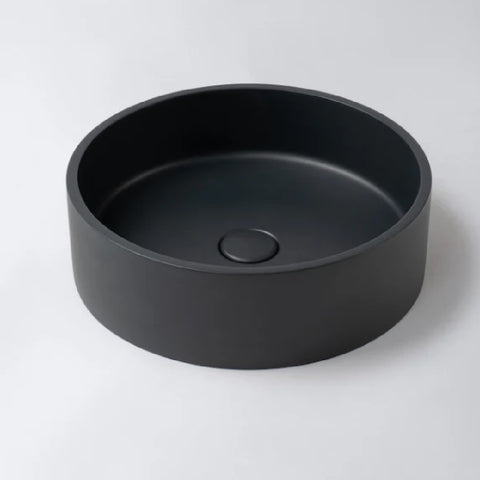 Eight Quarters Concrete Circle Above Counter Basin 390x390mm Charcoal EQCO1-C