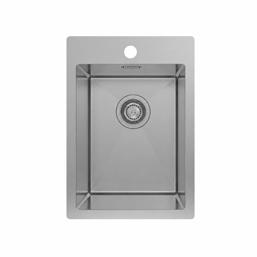 Amelie Deauville Kitchen Sink w/ 1 Taphole (Topmount) 350x450x250mm (with Overflow) Stainless Steel BDOSSTRATL25-OF