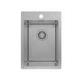 Amelie Deauville Kitchen Sink w/ 1 Taphole (Topmount) 350x450x250mm (with Overflow) Stainless Steel BDOSSTRATL25-OF