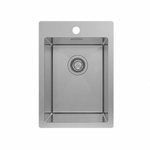 Amelie Deauville Kitchen Sink w/ 1 Taphole (Topmount) 350x450x250mm (with Overflow) Stainless Steel BDOSSTRATL25-OF