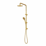 Amelie Essentiel Twin Shower Rail Set w/ 200mm Round Head Brushed Brass BDO18201BG