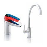 Billi Quadra Plus 5 XL Filter Tap & Gooseneck Mixer Chrome (Red & Blue Levers) 904025LGRB