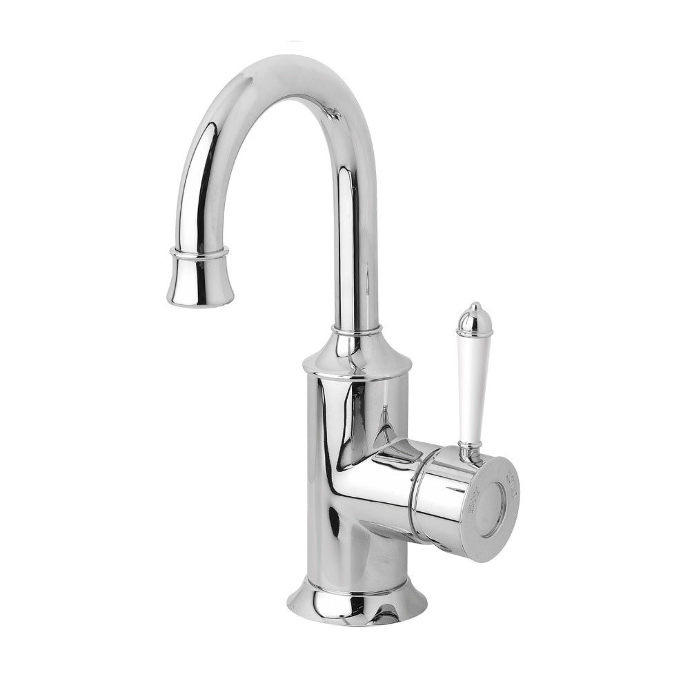 Phoenix Nostalgia Basin Mixer 120mm Gooseneck Chrome/White NS770-62-1