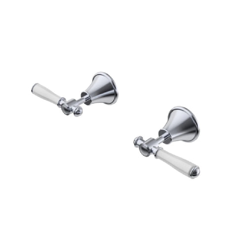 Ikon Clasico Wall Top Assemblies with Ceramic White Handle Chrome PCK90NZ02A