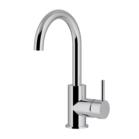 Meir Round Gooseneck Basin Mixer Chrome MB17-C