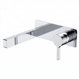 Fienza Sansa Rectangular Wall Basin Mixer Set 180mm Lead Free Chrome D229106-LF