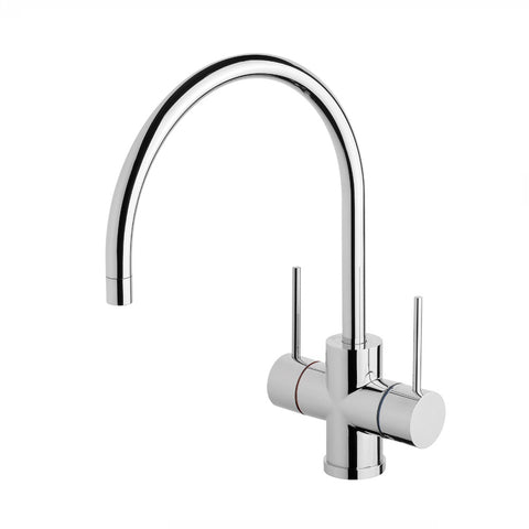 Phoenix Vivid Slimline Twin Handle Sink Mixer 220mm Gooseneck Chrome VS712-00-1