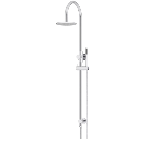 Meir Round Overhead Shower Rail - Single Function Hand Shower Set Chrome MZ0904-R-C