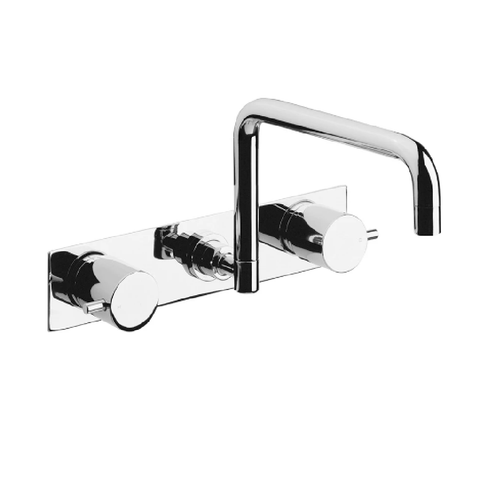 Vito Bertoni Vito CD Wall Basin Set Rectangular Swivel 250mm w/ Backplate Chrome 93194