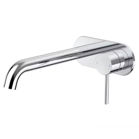 Caroma Liano II Wall Basin / Bath 210mm Mixer - Rounded Cover Plate -(Body & Trim) - Lead Free Chrome 96353C6AF