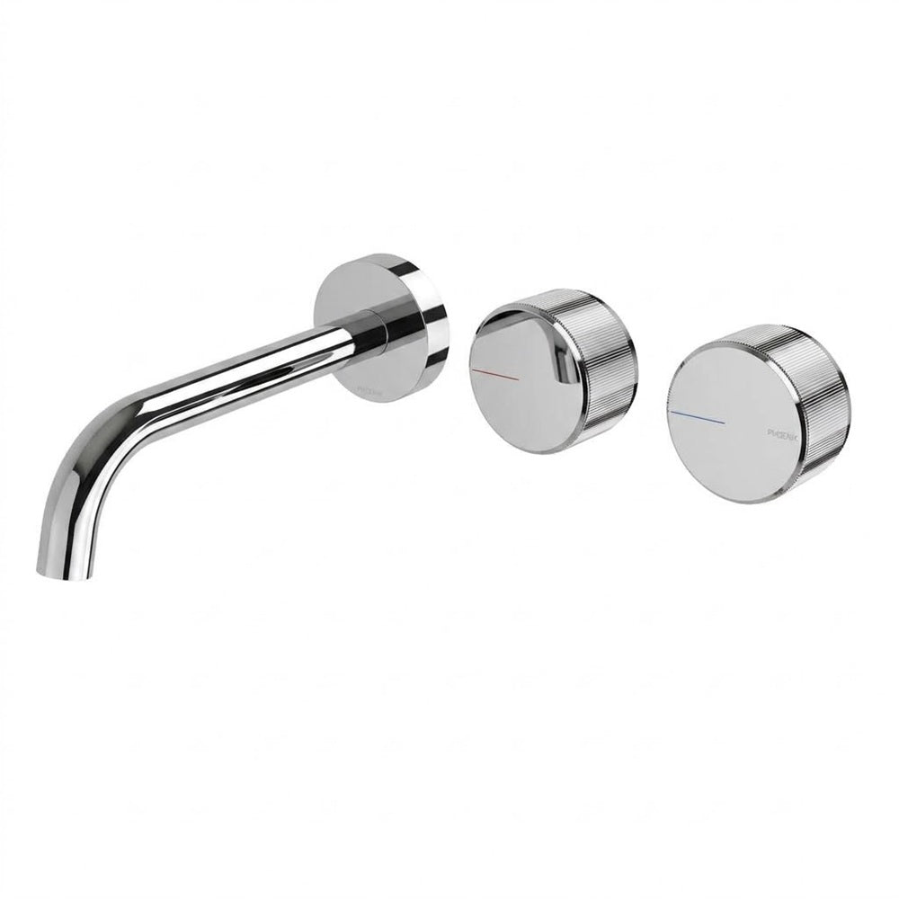 Phoenix Axia Wall Basin / Bath Curved Outlet Hostess Set 180mm Chrome 117-1125-00-1