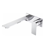 Caroma Urbane II Wall Basin / Bath Mixer 220mm (Body & Trim) - Rectangular Cover Plate -Lead Free Chrome 99642C6AF