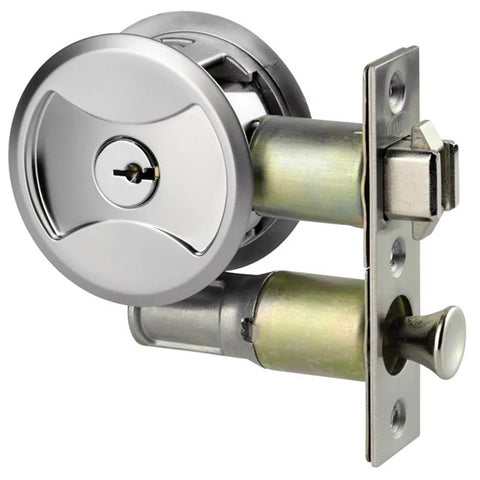 Lockwood Symmetry Cavity Sliding Door Passage Latch Set Satin Chrome Pearl 7410SPDP