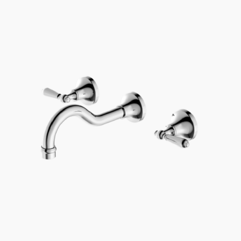 Nero York Wall Basin Set w/ Metal Lever Polished Nickel NR692107A02PN