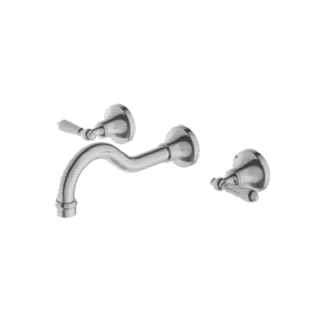 Nero York Wall Basin Set w/ Metal Lever Brushed Nickel NR692107A02BN