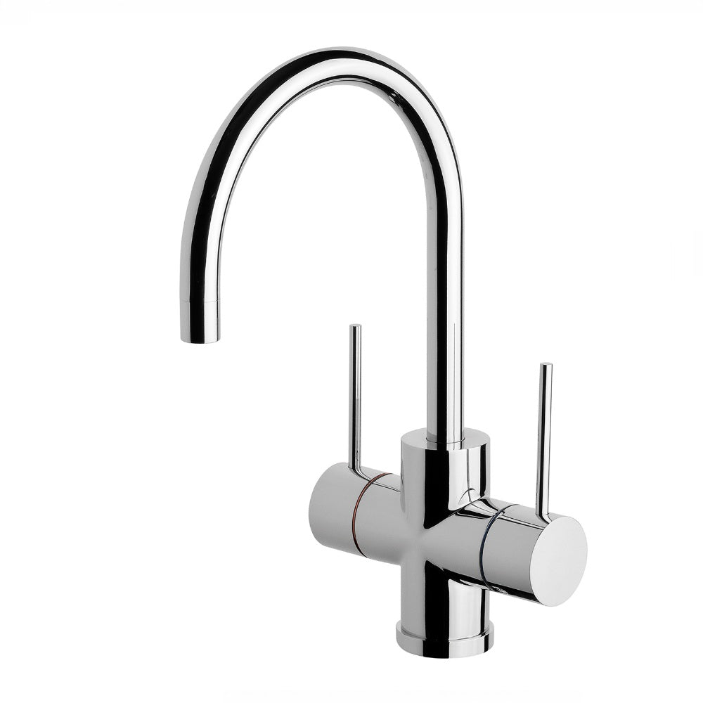 Phoenix Vivid Slimline Twin Handle Sink Mixer 160mm Gooseneck Chrome VS711-00-1