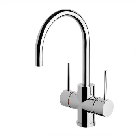 Phoenix Vivid Slimline Twin Handle Sink Mixer 160mm Gooseneck Chrome VS711-00-1