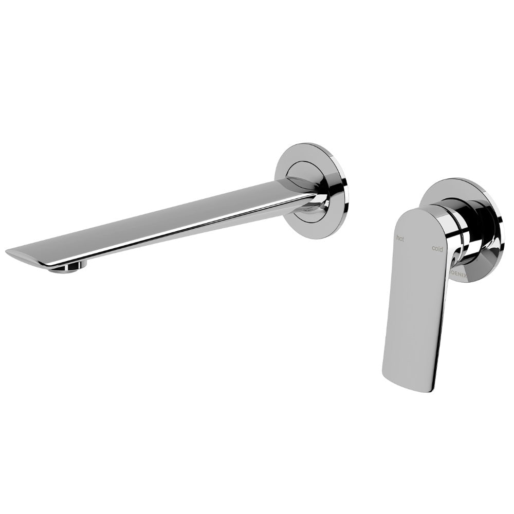 Phoenix Kusabi Switchmix Wall Basin / Bath Mixer Set 200mm Fit-Off Kit Chrome 138-2812-00-1