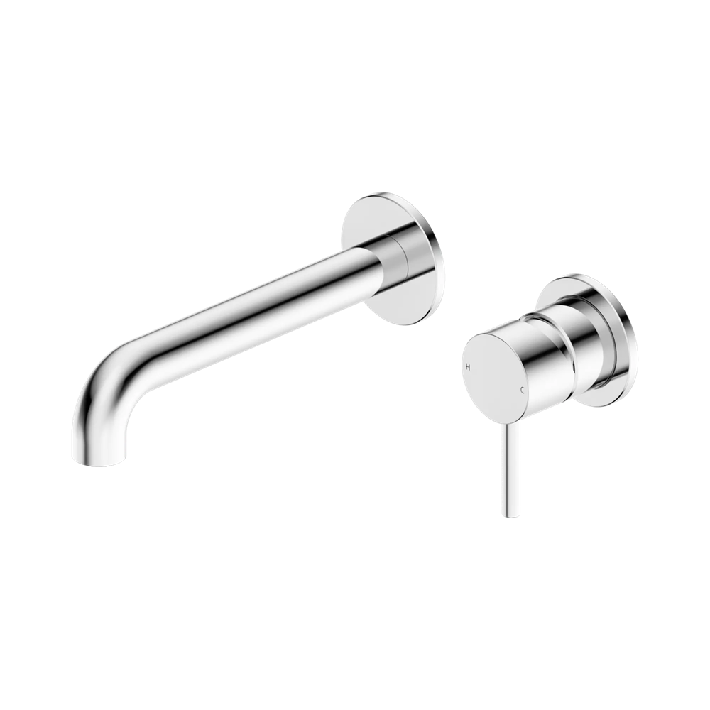 Amelie Royale II Pin Wall Basin/Bath Mixer Pin Separate Back Plate 185mm Curved Spout (Full Kit)  Chrome BDO25B016CH