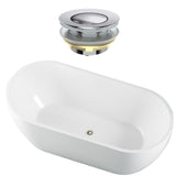 Seima Arko 120 Freestanding Bath 1500mm Matte White + Flexiwaste Overflow Kit & Pop-Out Waste Chrome 192828