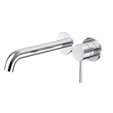 Caroma Liano II Wall Basin / Bath 210mm Mixer - 2 x Round Cover Plates - (Body & Trim)- Lead Free Chrome 96352C6AF