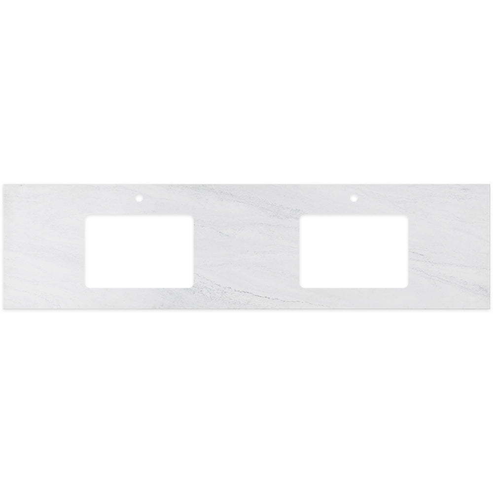 Fienza Solid Surface Benchtop 1800mm w/ Double Undermount Basin Holes (1 Taphole) Cloudburst 532-119