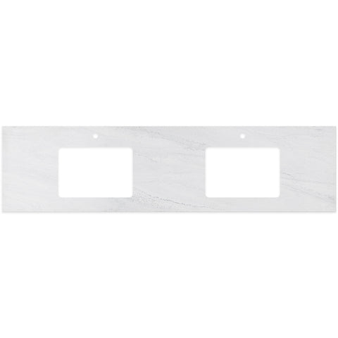 Fienza Solid Surface Benchtop 1800mm w/ Double Undermount Basin Holes (1 Taphole) Cloudburst 532-119