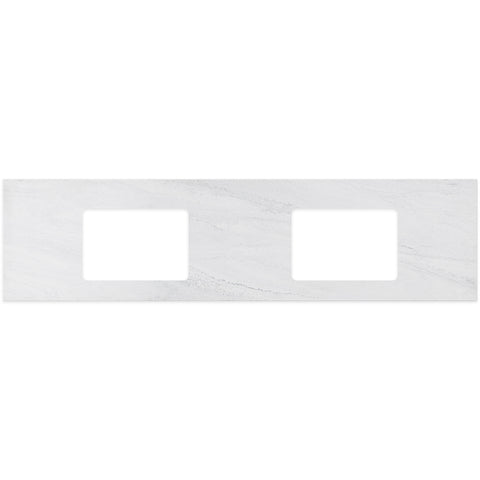 Fienza Solid Surface Benchtop 1800mm w/ Double Undermount Basin Holes (No Taphole) Cloudburst 532-147