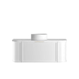 Otti Hampshire Wall Hung Curve Vanity 1200mm Satin White w/ Cloudy Carrara Top BOH1200WST-CA