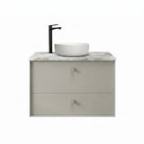Otti Boston Wall Hung Vanity 600mm Light Grey / Cloudy Carrara Top BS600LGSTUD-CA