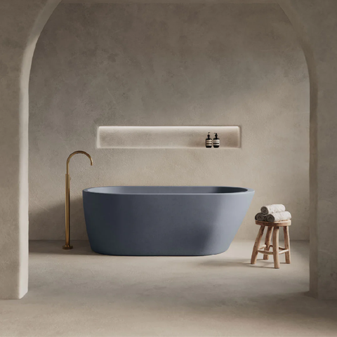 Nood Co Juno Freestanding Concrete Bathtub 1690mm Copan-Blue JU1-5-0-CO