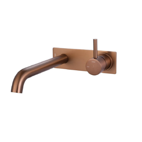 Vito Bertoni Wish2 Wall Basin/Bath Set Fixed 220mm w/ Backplate Trim Kit Copper TK242207