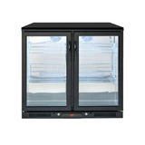 Crossray Double Fridge 208L Double Glazed Black FRIDGE-DBBLK