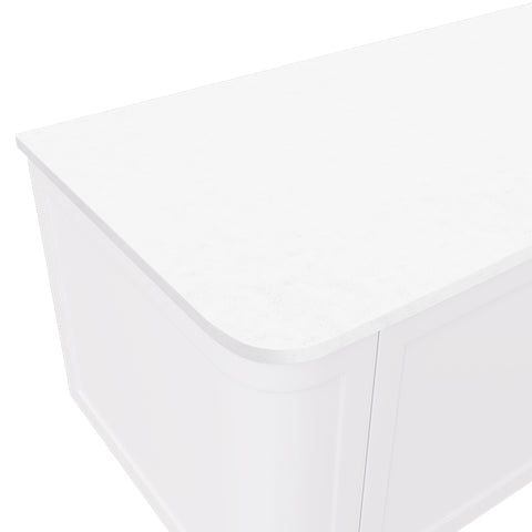 Fienza Curved 1500mm Stone (No Taphole) 1500x465x20mm Silica Free Crystal Pure 503-164-SF