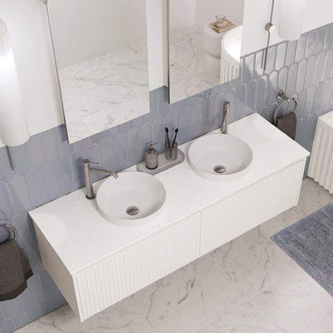 Fienza Crystal Pure 1800mm Stone Top (No Taphole) Silica Free 503-106-SF