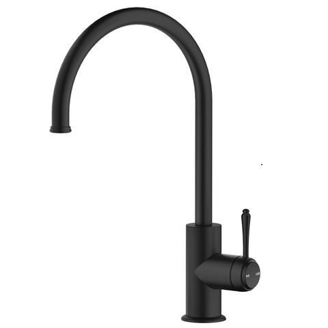 Bella Vista Mica Heritage Gooseneck Sink Mixer Black SM-4-BLK