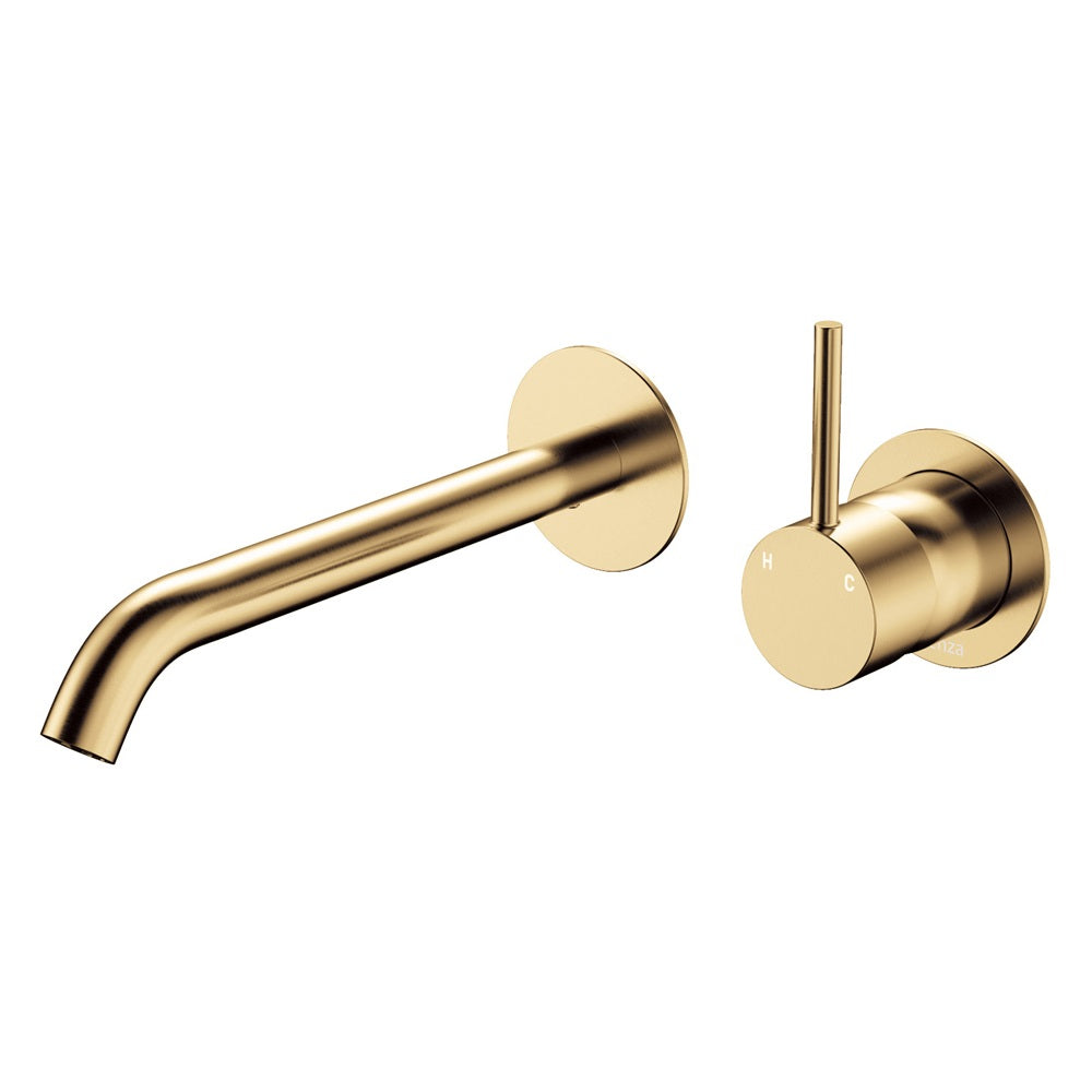 Fienza Kaya Up Basin/Bath Wall Mixer Dress Kit Set Round Plates 200mm Outlet Lead Free Urban Brass D228118UB-200-LF