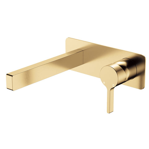 Fienza Sansa Wall Basin Mixer Dress Kit Set Rectangular Plate 180mm Outlet Lead Free Urban Brass D229106UB-LF